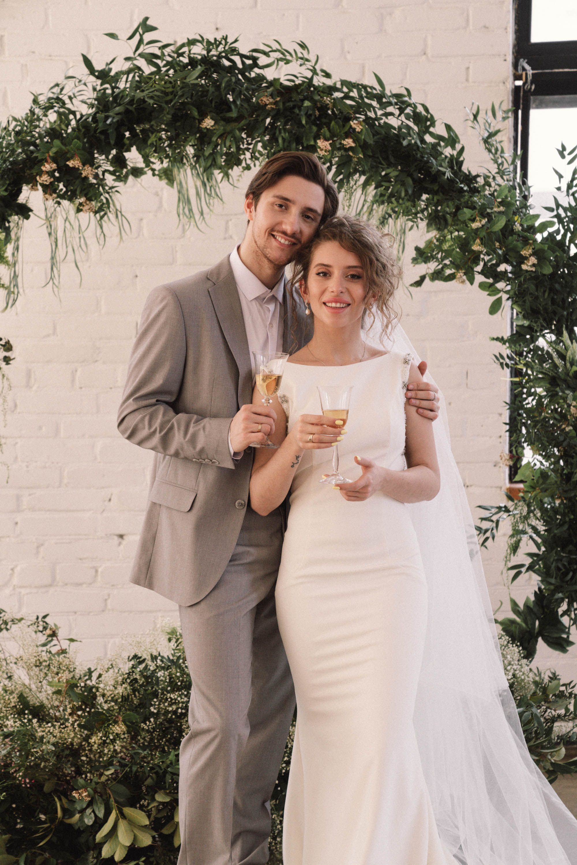 Couple celebrating their wedding day